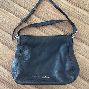 Kate Spade Black Leather Cross Body Bag with Shoulder Strap